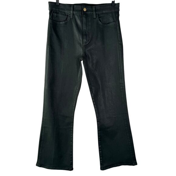 Joe's Jeans Women's Green High Rise Stretch Crop Coated Bootcut Jeans Size 8 - Picture 1 of 11